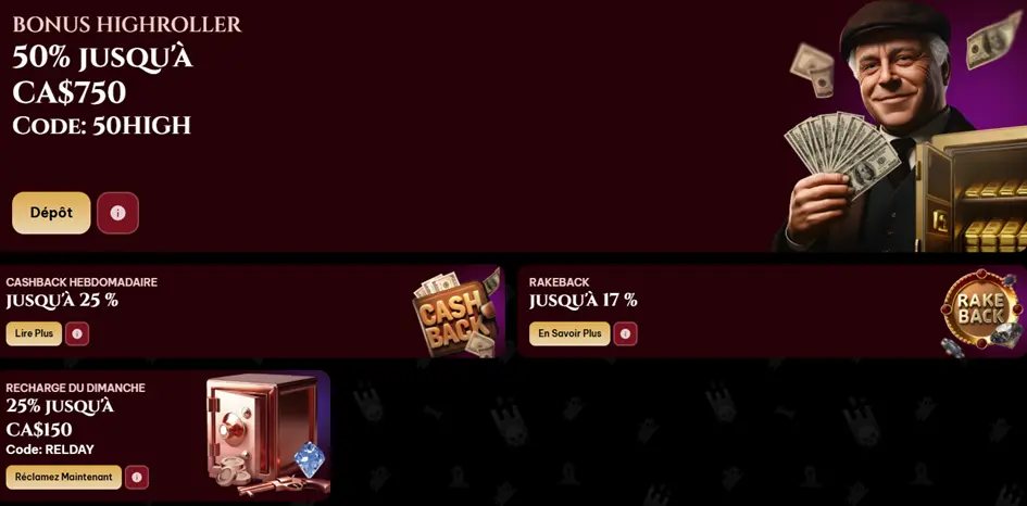 Bonus VIP High roller SpinoGambino