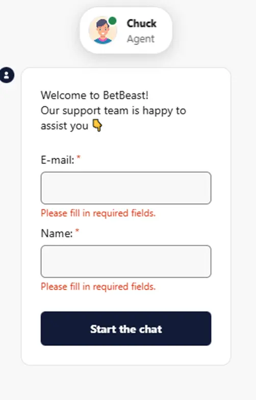 Service client du casino BetBeast