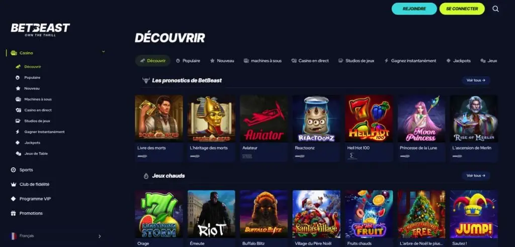 BetBeast casino avis