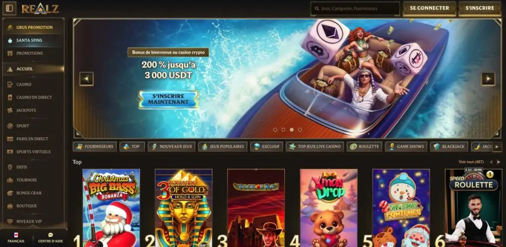 Realz casino home page