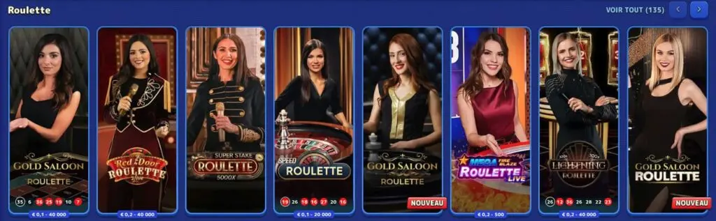 Roulette live sur Pistolo Casino
