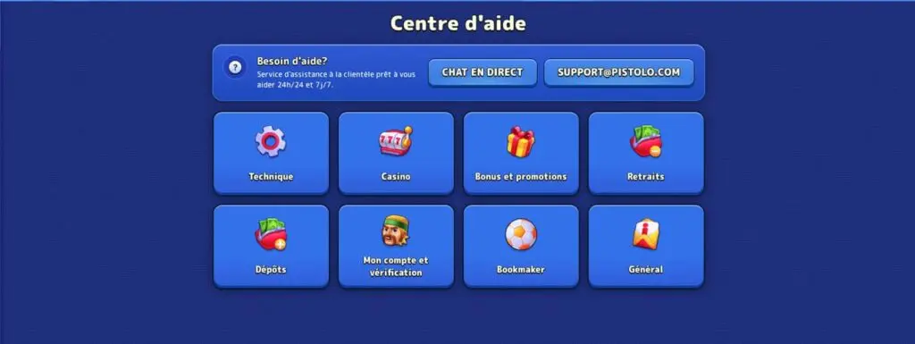 Centre d'aide Pistolo Casino