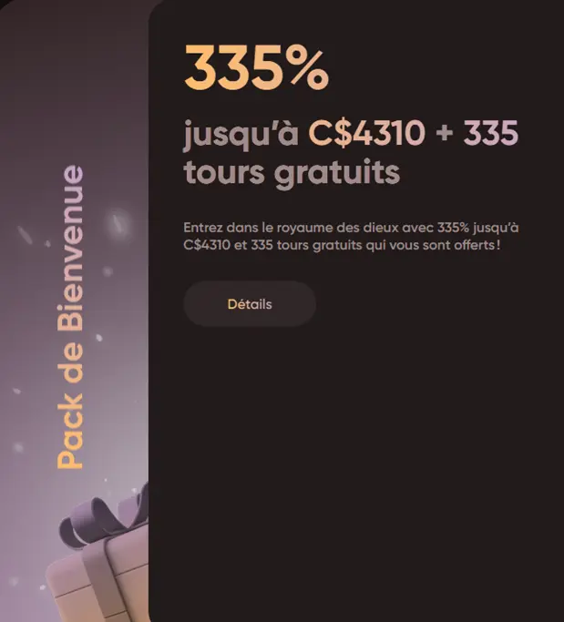 Pack de bienvenue casino Ludios