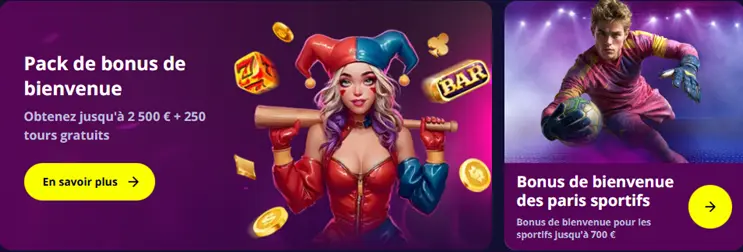 Pack de bienvenue Casino et Sport Slotoro