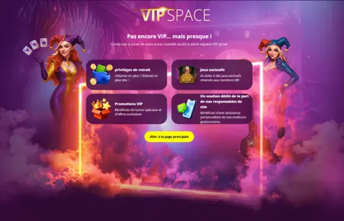 Le VIPSpace du casino Slotoro
