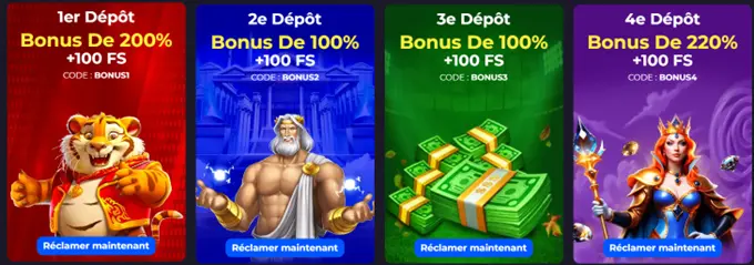 Bonus de bienvenue Europa777 en 4 dépôt