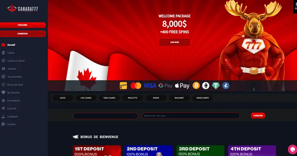 Canada777 home page