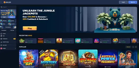 Casino Baloobet home page