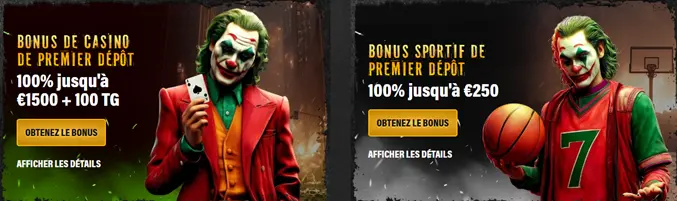 Bonus de bienvenue Jokery