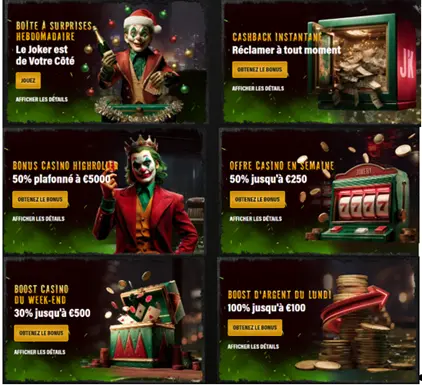 Promos et codes promo chez Jokery Casino