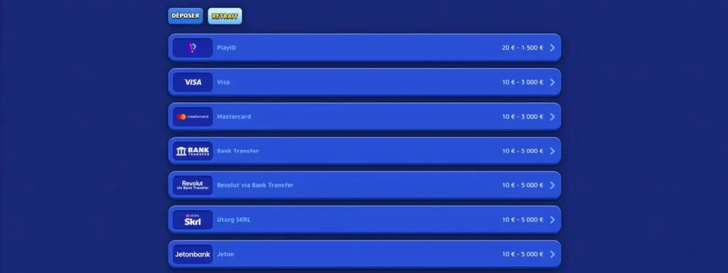 Pistolo Casino retrait