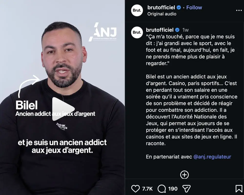 Témoignage de Bilel ancien addict aux jeux d'argent sur Brut