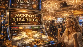 Jackpot record au Casino Barrière de Deauville : plus d’1,1 million € gagné le 1er janvier 2026