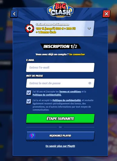 Big Clash casino inscription