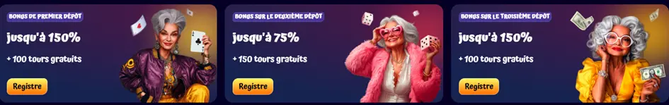 Bonus de bienvenue SpinGranny