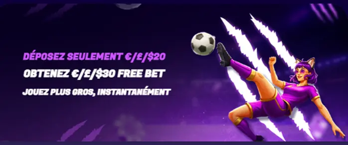 30 freebet sur SpinLynx code LYNXSPORT