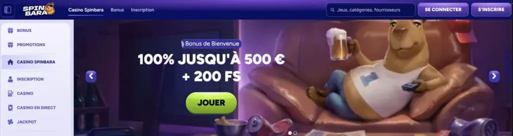 Bonus de bienvenue Spinbara