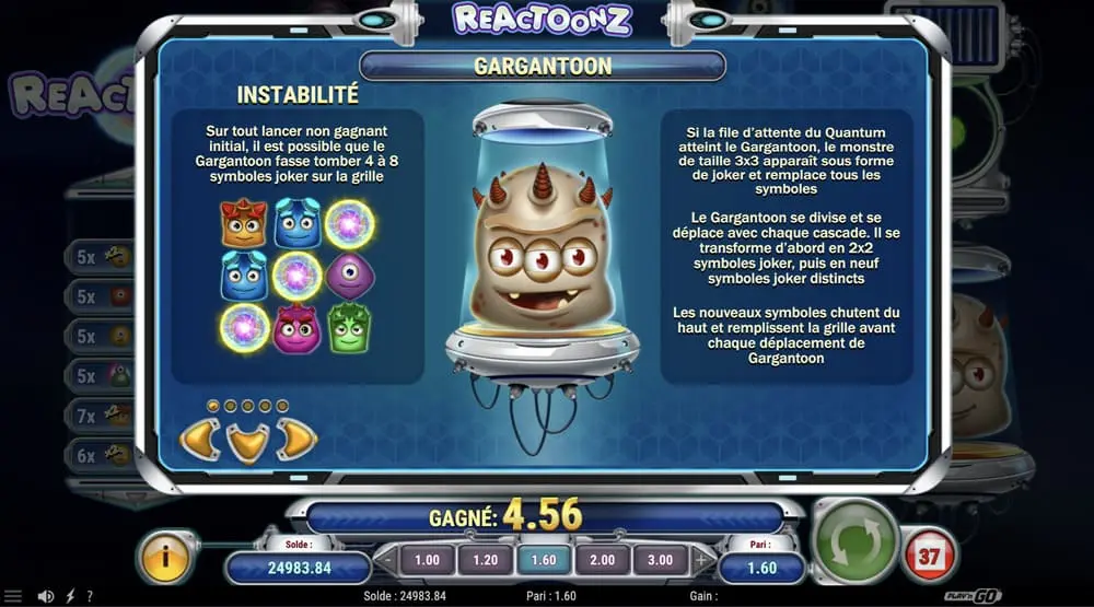 Comment jouer à Reactoonz en ligne