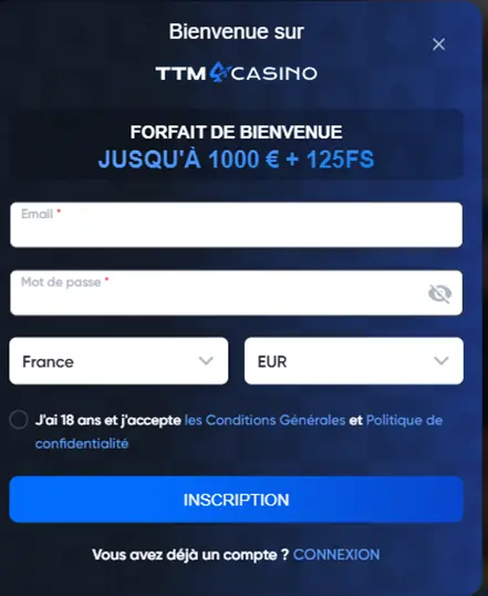 TTM casino inscription login