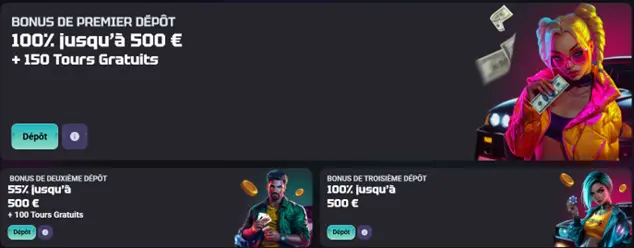 Bonus de bienvenue Needforslots