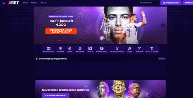 X3Bet Casino page d'accueil