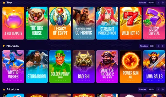 Les jeux sur X3Bet casino