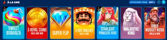 Spinfin jeux de casino