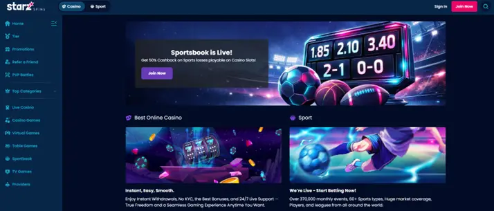 Starz Spins casino en ligne avis