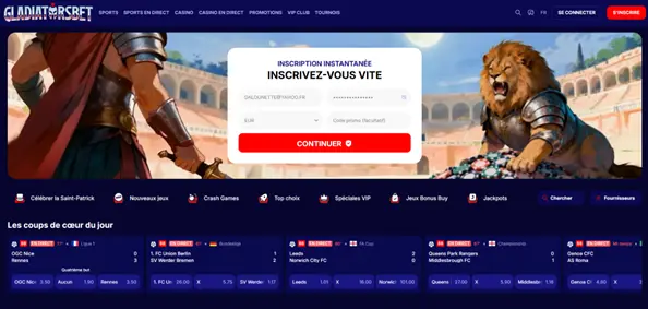 GladiatorsBet inscription et login